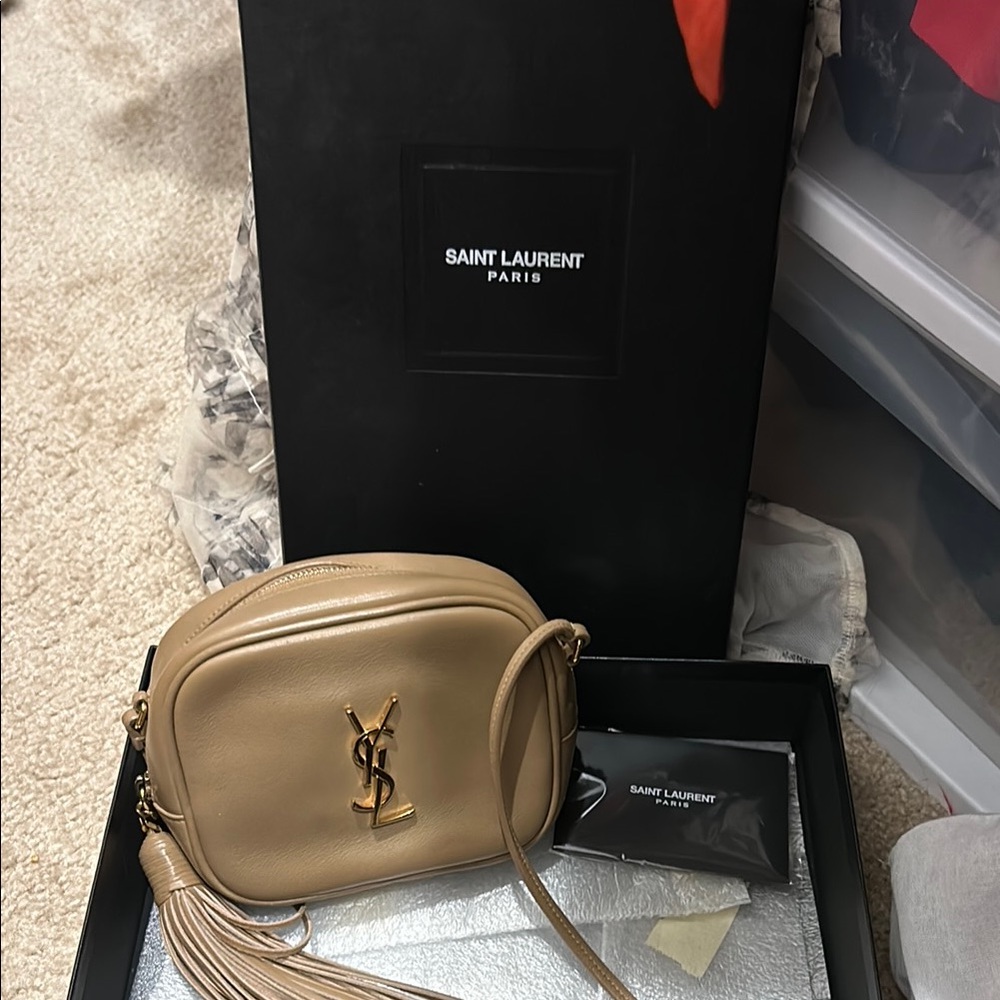 Authentic Saint Laurent Beige Crossbody Bag